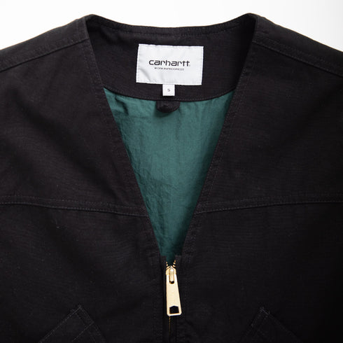 Carhartt WIP Heston Vest Black/Discovery Green Heavy Stone Wash I032149.1OC.60.05 Degli Uberti